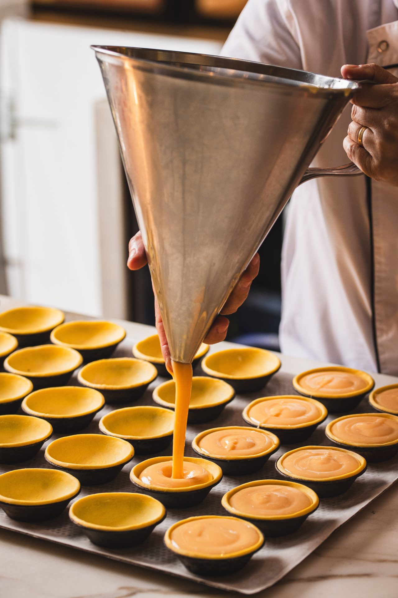 Krema: pastel de nata üretimi